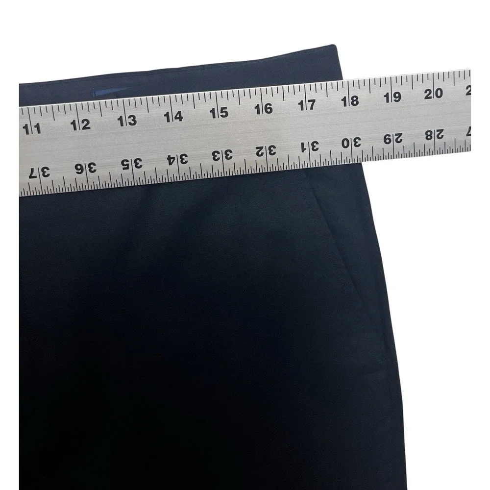 Polo Ralph Lauren 34x34 Black Dress Suit Pants Trousers ITALY Flat Front Wool
